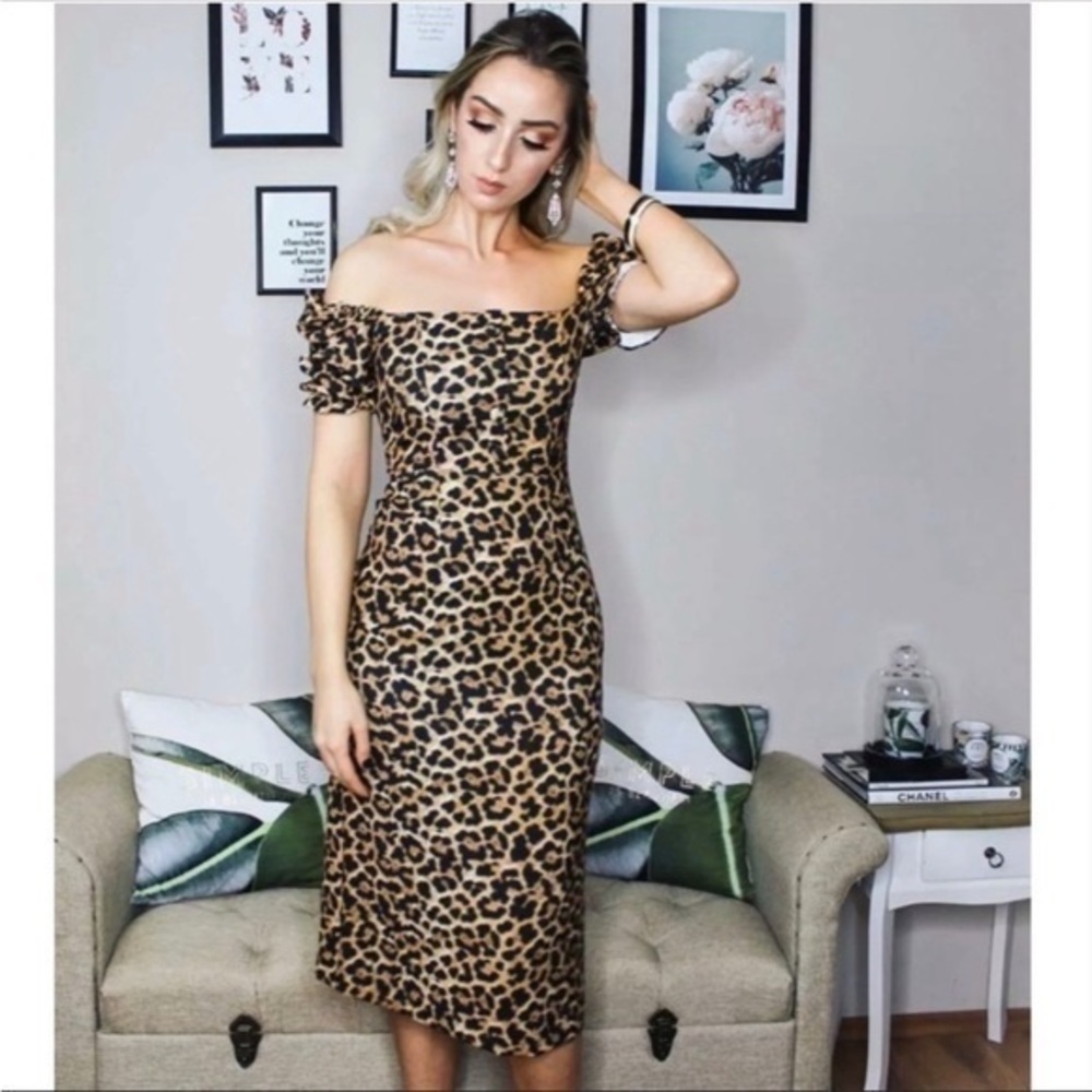 ZARA Leopard Women’s Print Midi Dress 8505/949